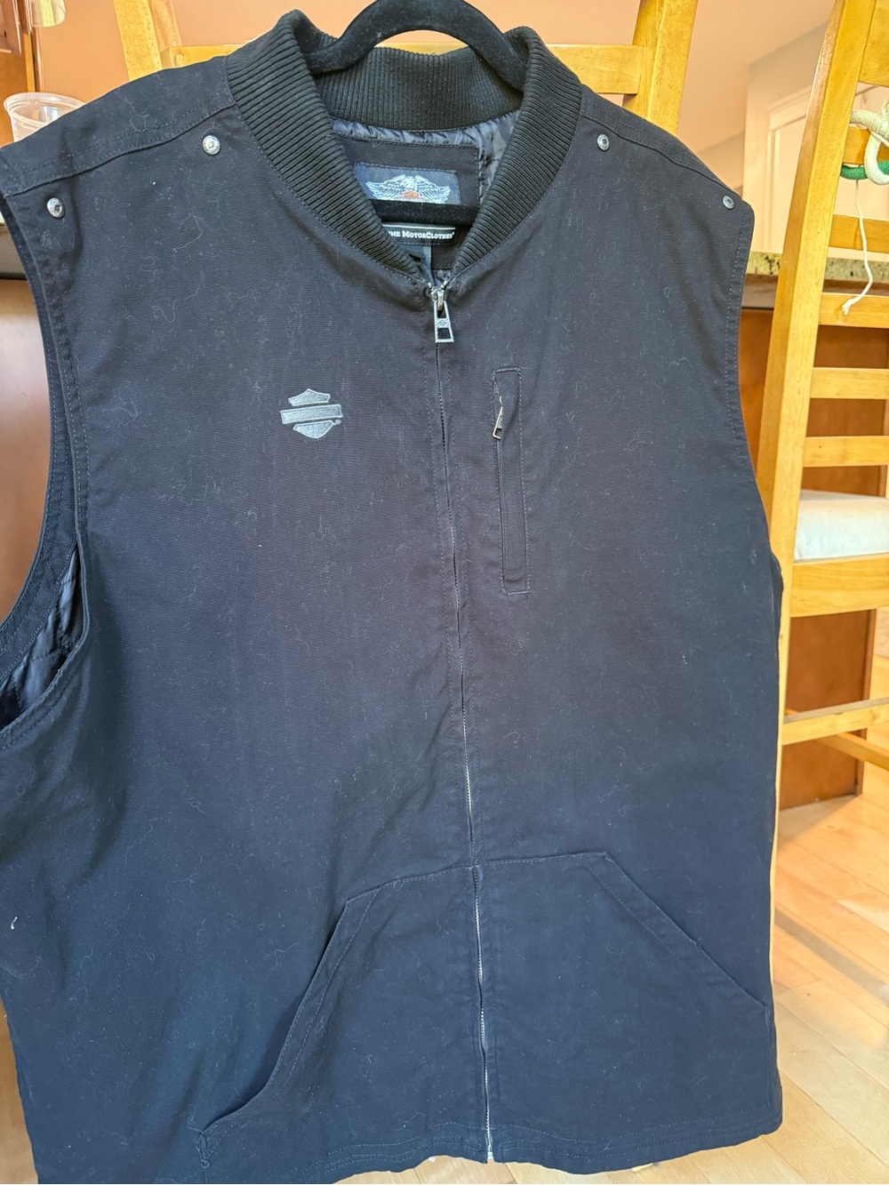 Harley-Davidson Black Men's Zip Front Vest